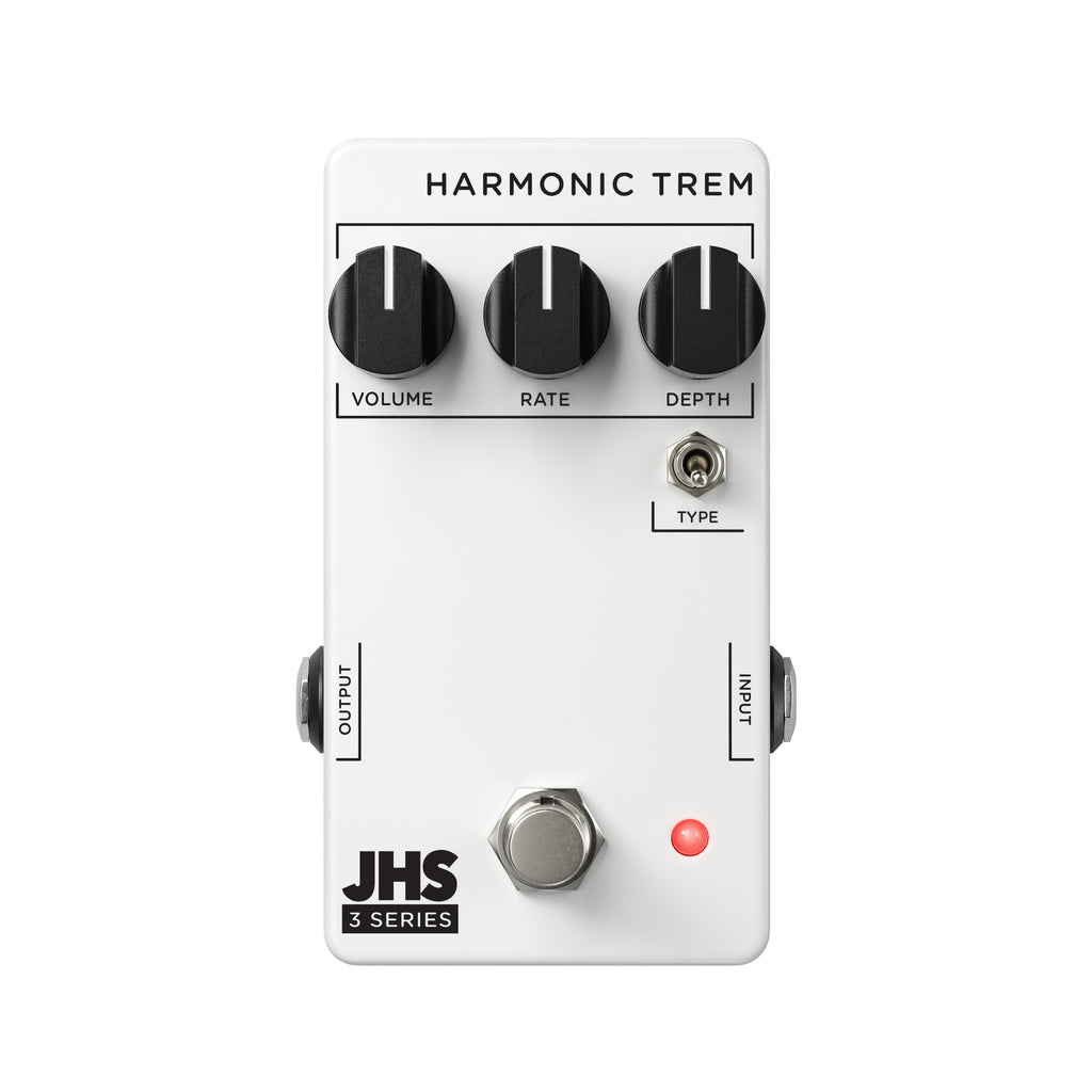 JHS 3 Series Harmonic Tremolo pedal - white enclosure front view