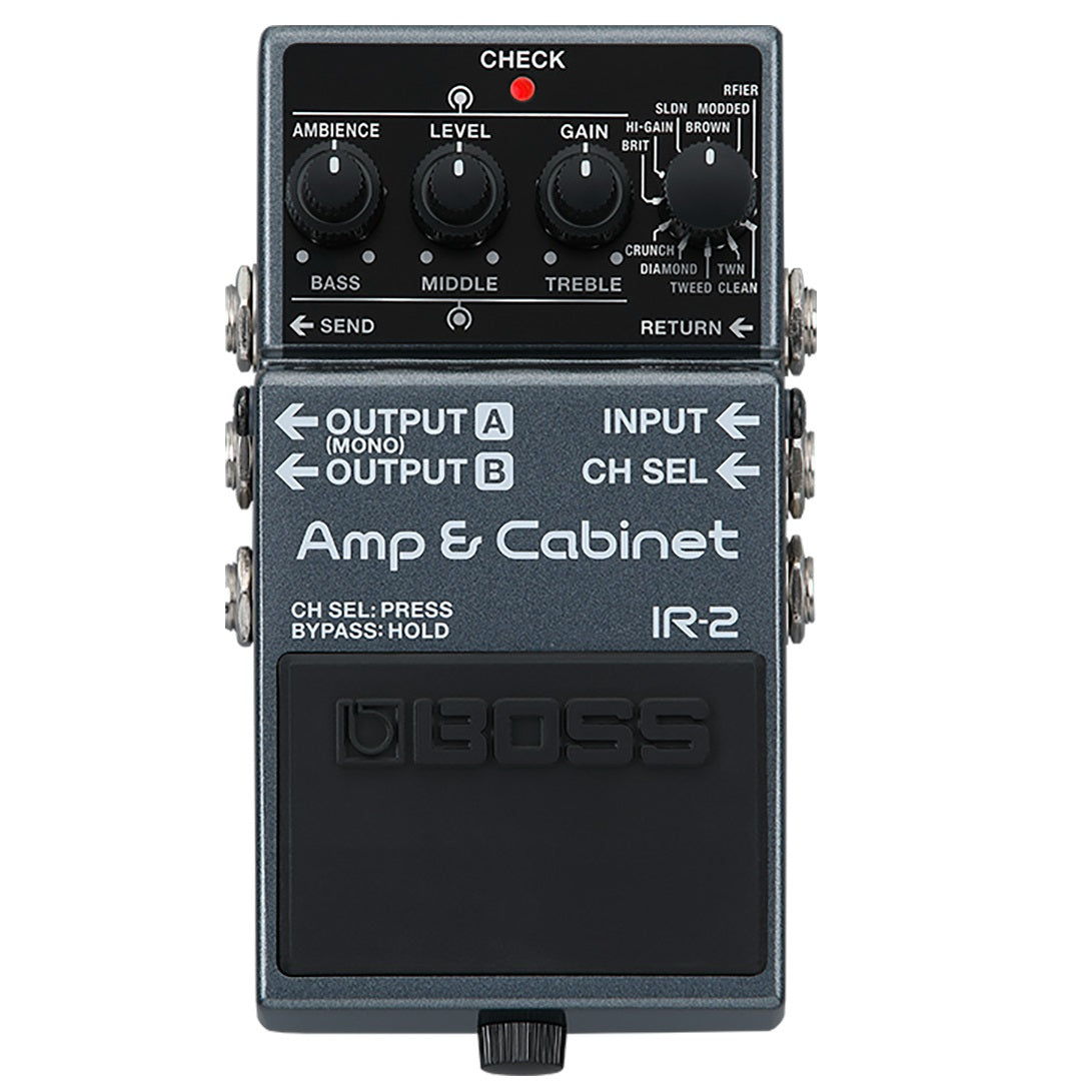 Boss IR-2 Amp & Cabinet pedal — controls detail