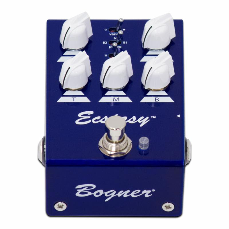 Bogner Mini Ecstasy Blue overdrive pedal — side view