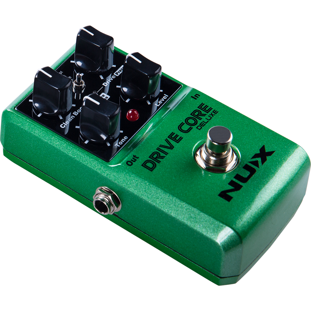 NUX Drive Core Deluxe overdrive pedal — feature diagram clean boost