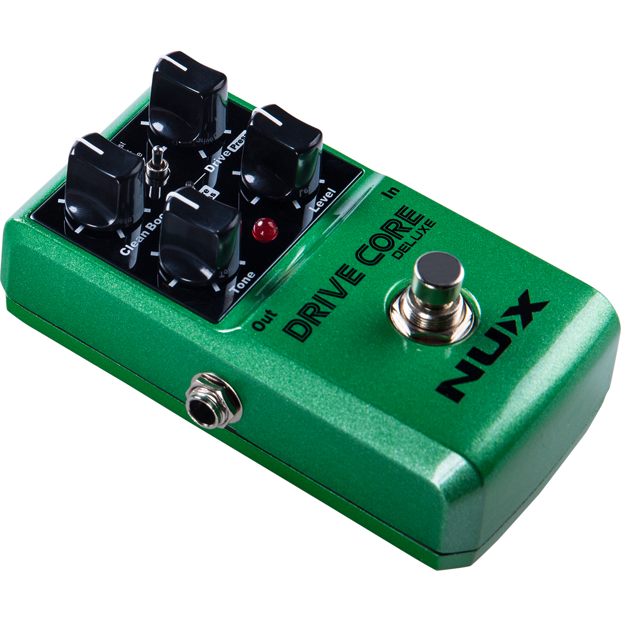 NUX Drive Core Deluxe overdrive pedal — feature diagram clean boost