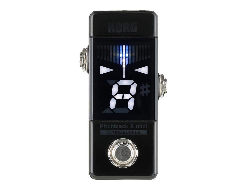 Korg Pitchblack X Mini tuner pedal — product diagram of features