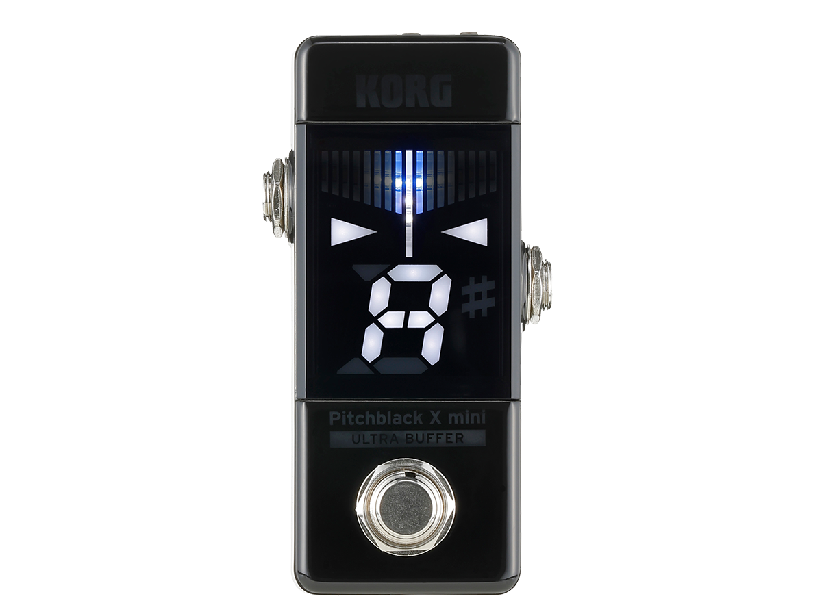 Korg Pitchblack X Mini tuner pedal — product diagram of features