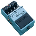 Boss CE-5 Chorus Ensemble pedal — blue compact stereo chorus, angled top view