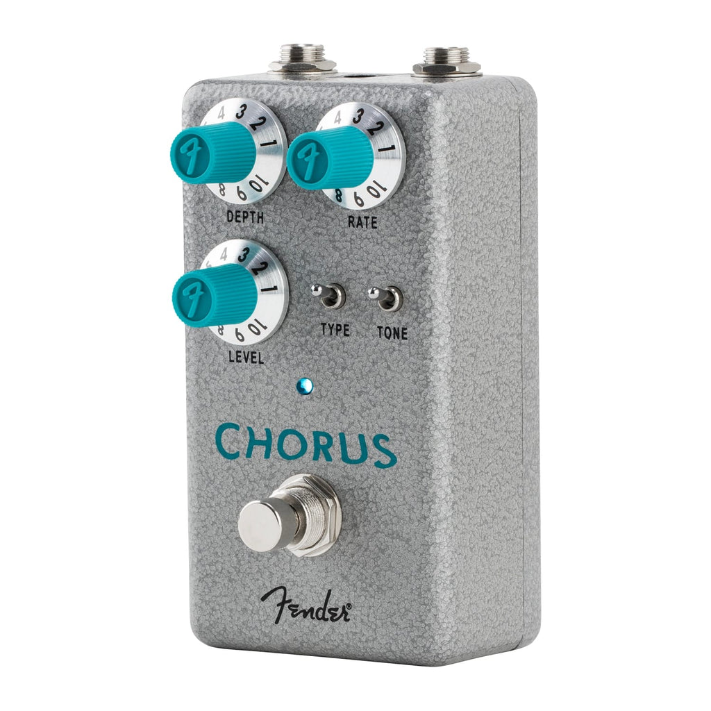 Fender Hammertone Chorus pedal — footswitch and LED detail