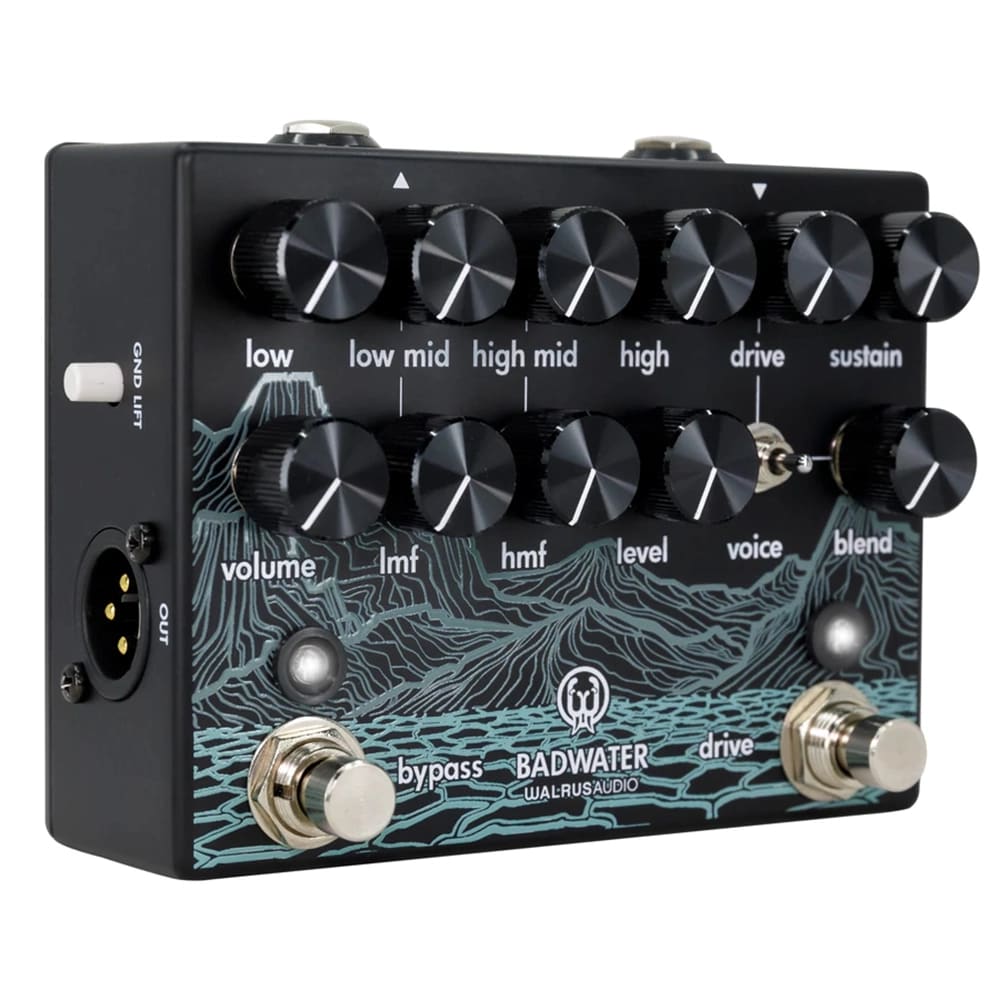 Walrus Audio Badwater bass preamp DI — rear panel with XLR and jacks
