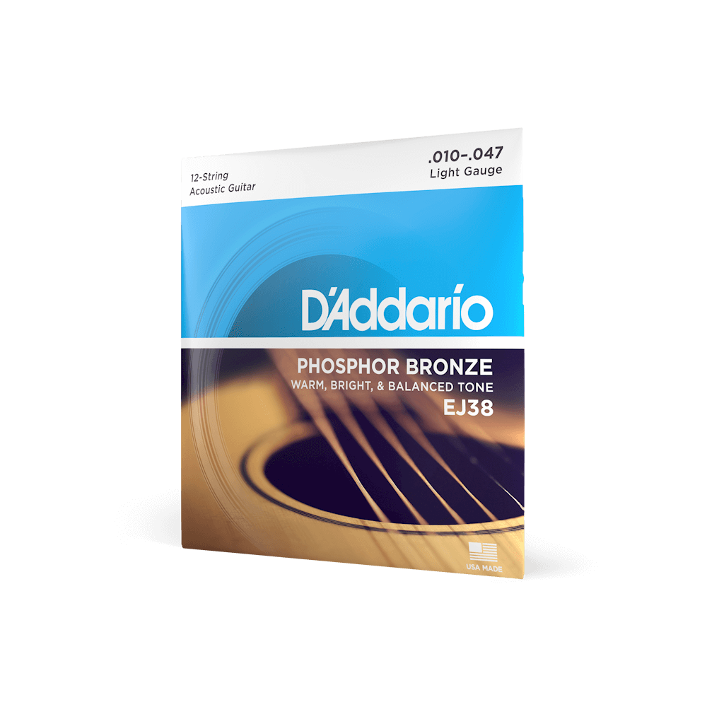 D'Addario EJ38 12-String Phosphor Bronze Light Acoustic Guitar Strings