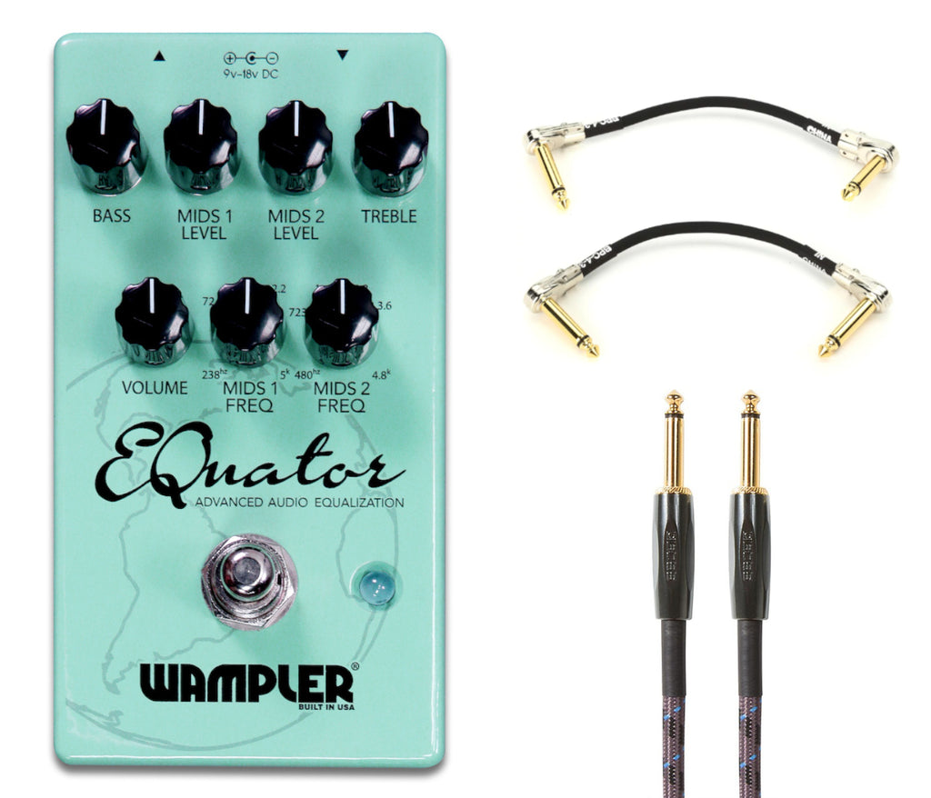 Wampler EQuator EQ pedal — seafoam green top-panel front view