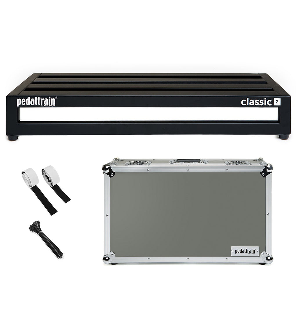 Pedaltrain Classic 2 pedal board - black four-rail board top view