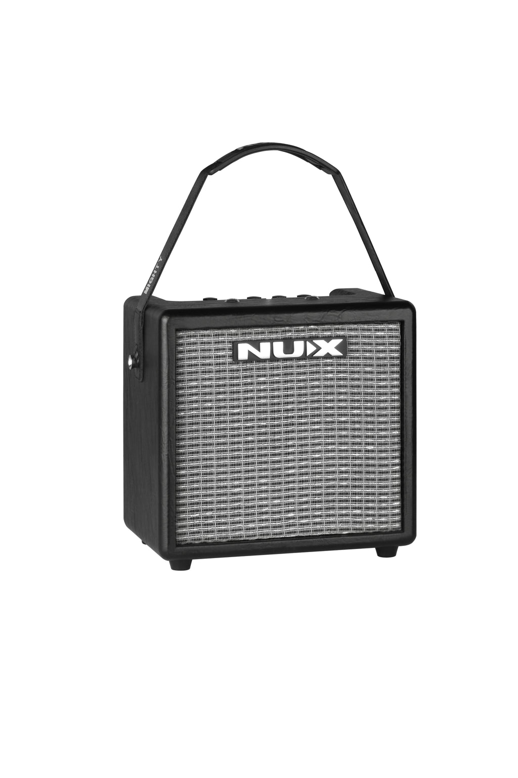 NUX Mighty 8 BT portable guitar amp — angled view