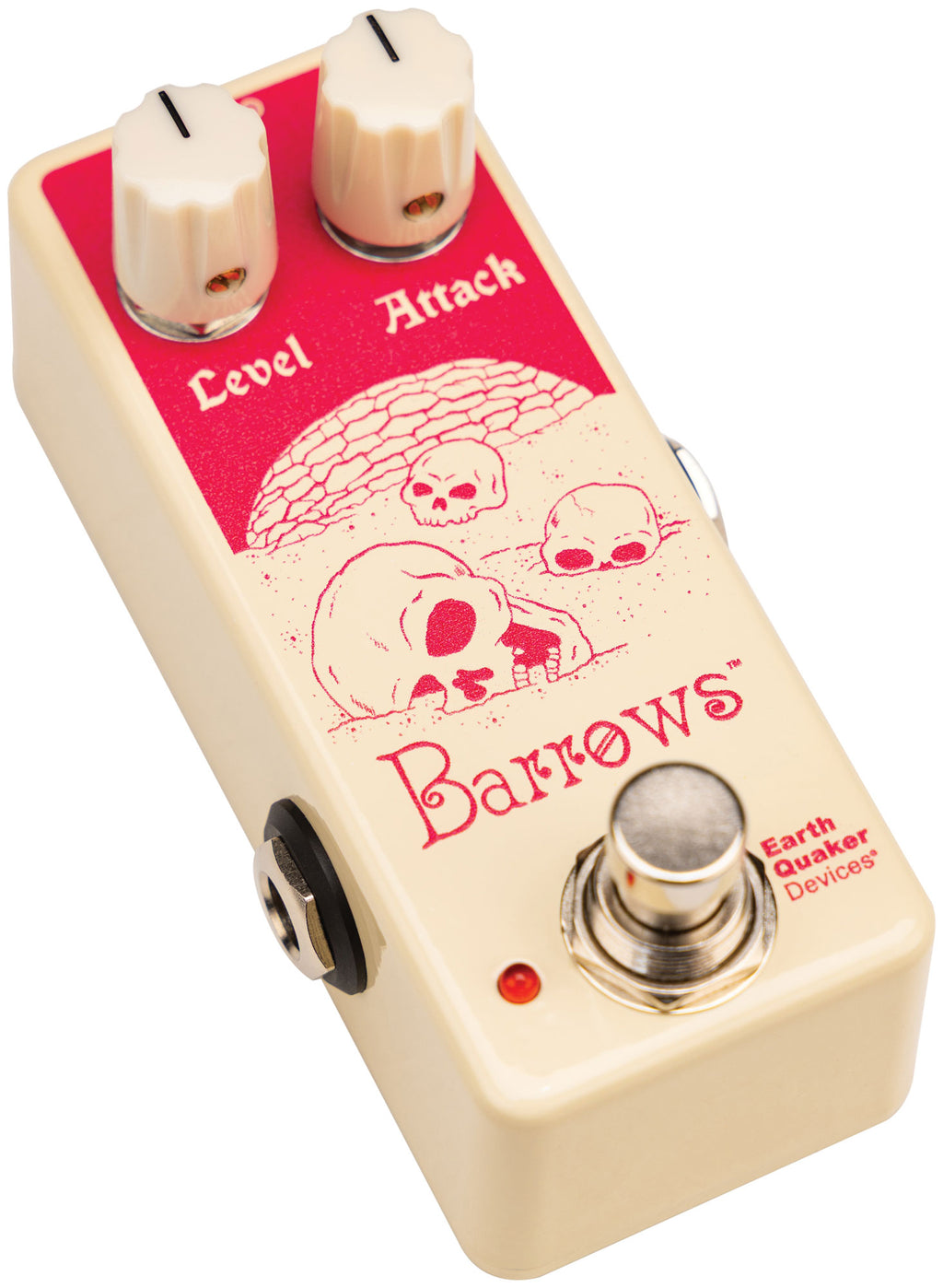 EarthQuaker Devices Barrows Fuzz Attacker pedal - control knobs detail