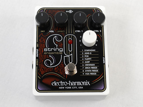 Electro-Harmonix STRING9 string synth pedal — white enclosure, top view