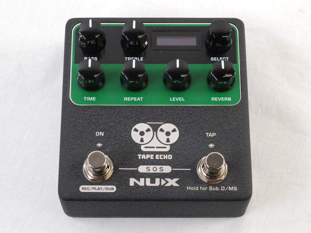 Used NUX NDD-7 Tape Echo pedal — control knobs and OLED display