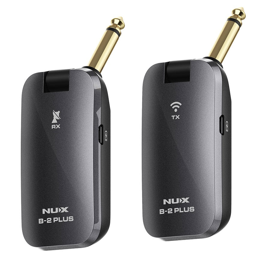 NUX B-2 Plus wireless guitar system — black transmitter and receiver