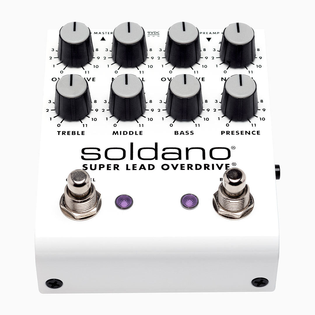 Soldano SLO PLUS overdrive pedal — angled side view