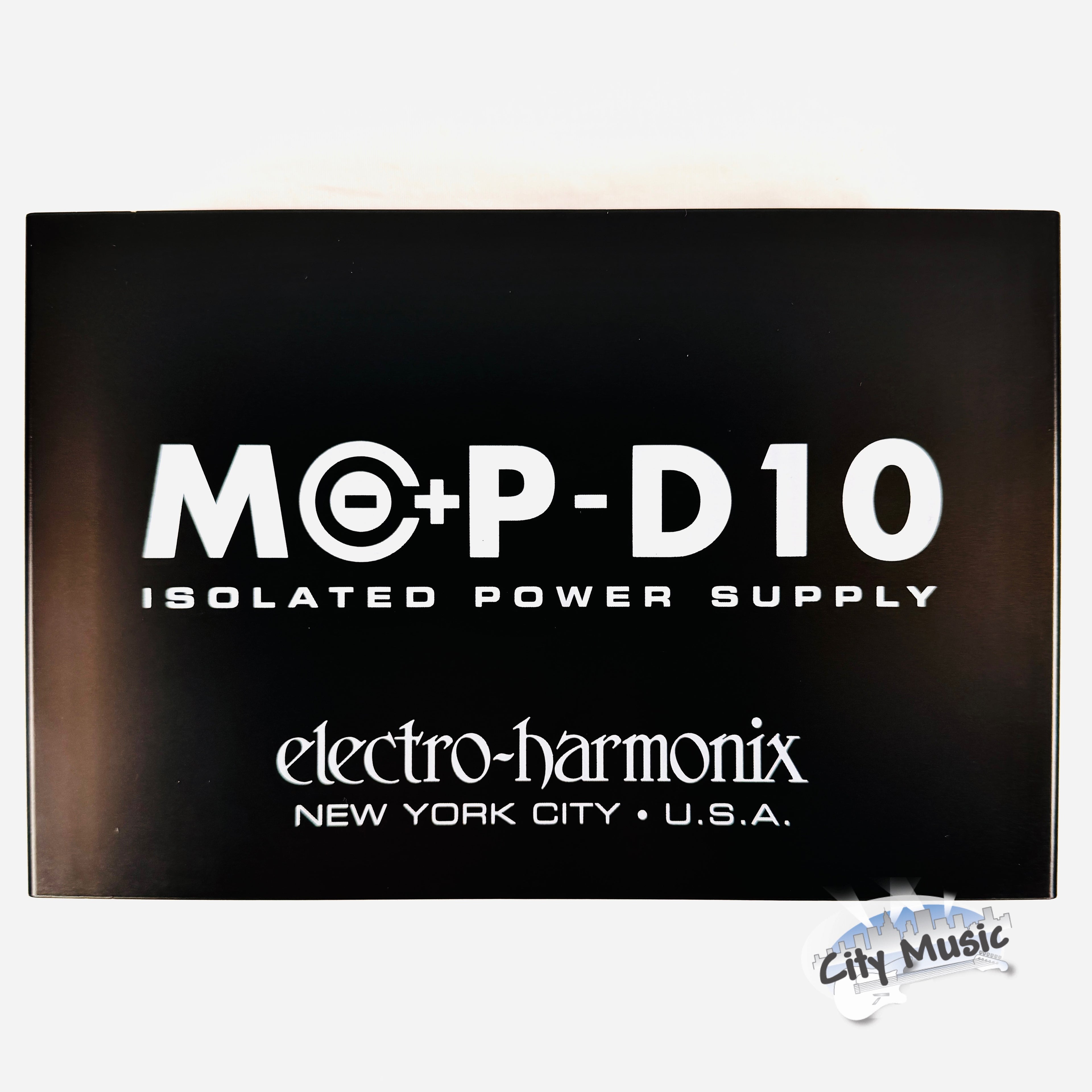 Electro-Harmonix MOP-D10 isolated power supply — black retail box front