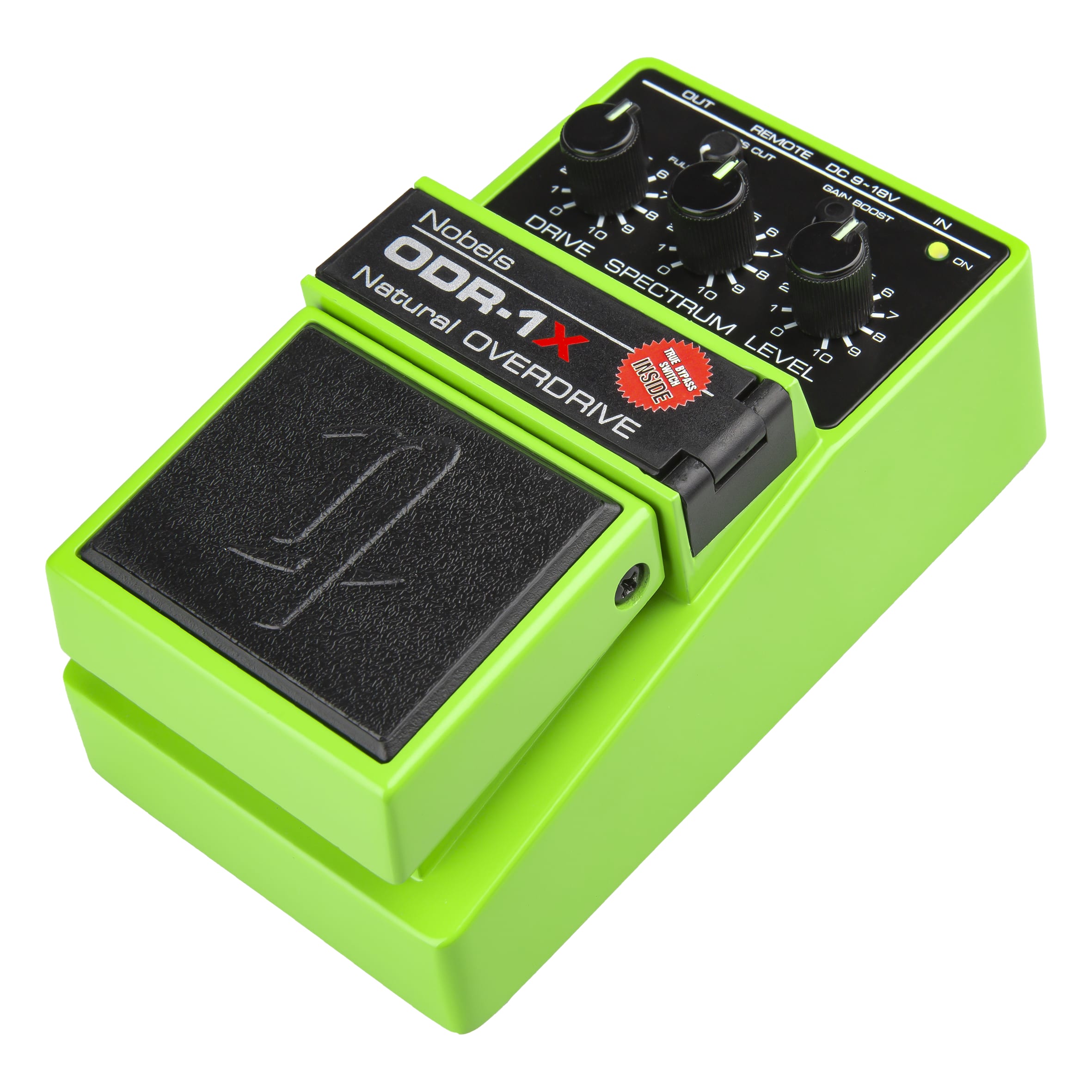 Nobels ODR-1X overdrive pedal — footswitch and jacks