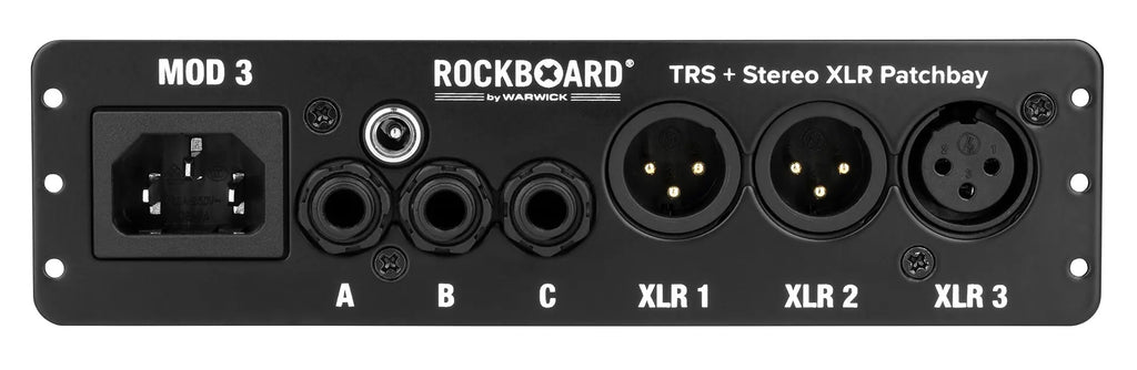 RockBoard MOD 3 V2 patchbay rear connections IEC and DC