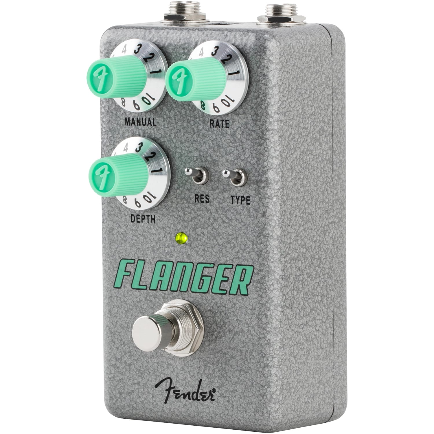 Fender Hammertone Flanger pedal — footswitch and LED detail