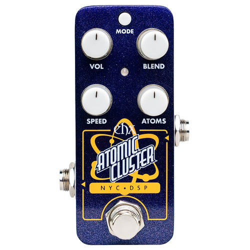Electro-Harmonix Pico Atomic Cluster synth pedal — blue enclosure, angled view