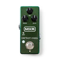 MXR M299 Carbon Copy Mini analog delay pedal — green sparkle enclosure, top view
