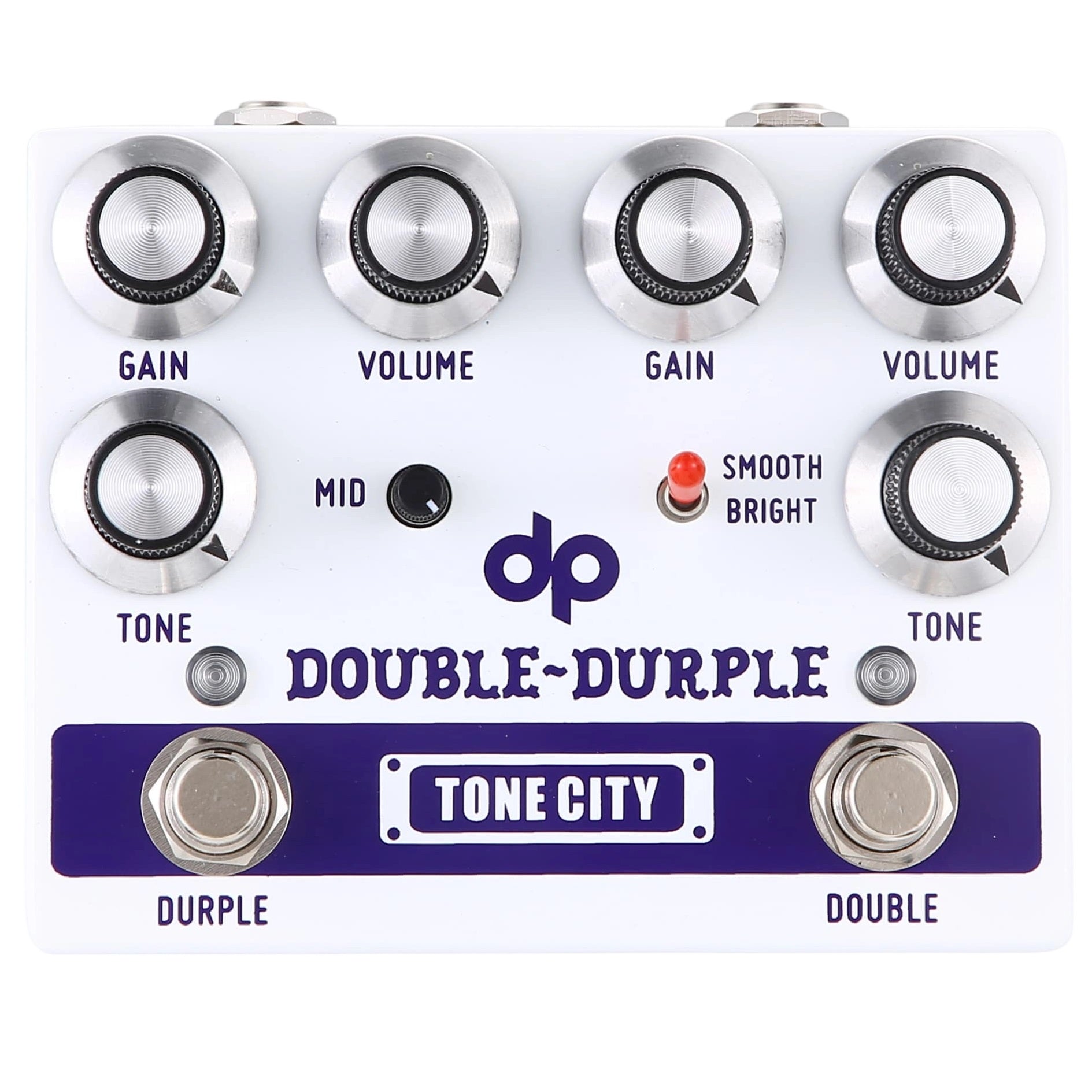 Tone City Double Durple overdrive pedal — white enclosure front