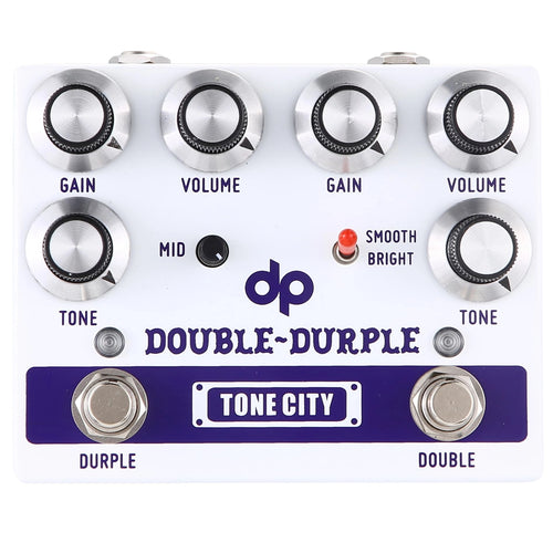 Tone City Double Durple overdrive pedal — dual controls detail