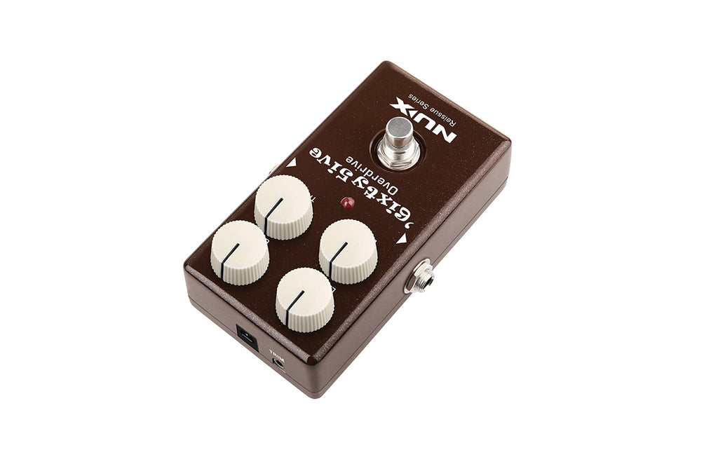 NUX 6ixty5ive Overdrive pedal — side input jack