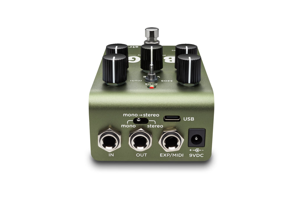 Strymon Brig analog delay pedal — side jacks detail