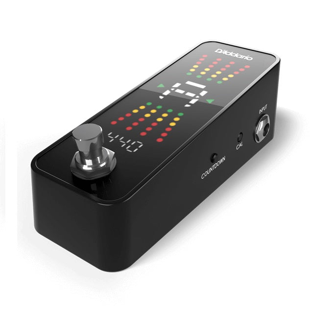 D'Addario CT-23 pedal tuner side showing input and output jacks