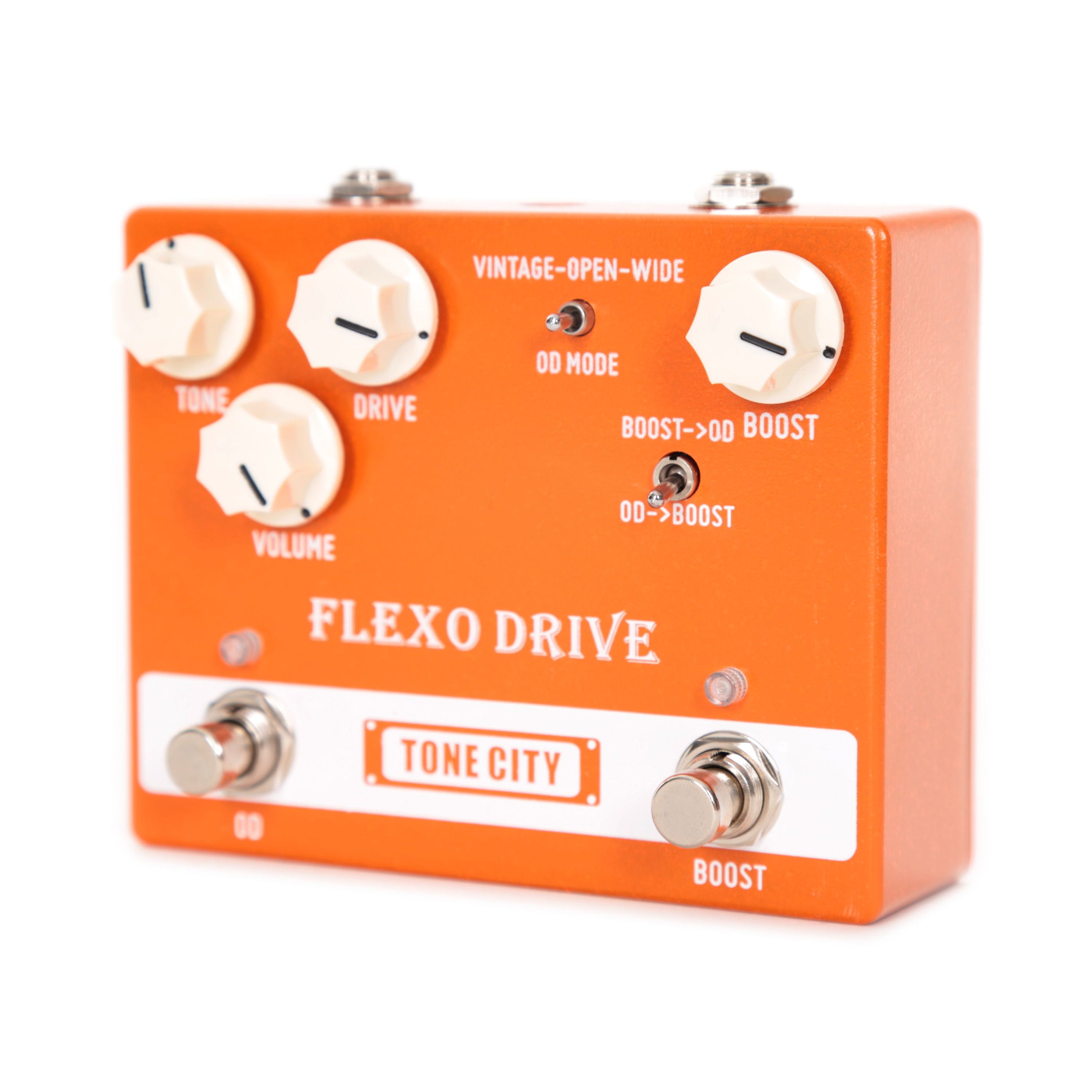Tone City Flexo Drive pedal — angled side view