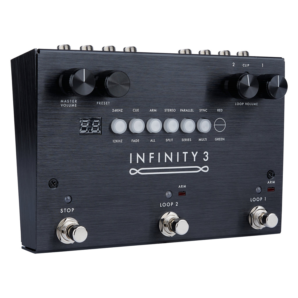 Pigtronix Infinity 3 looper pedal rear panel with MIDI and USB