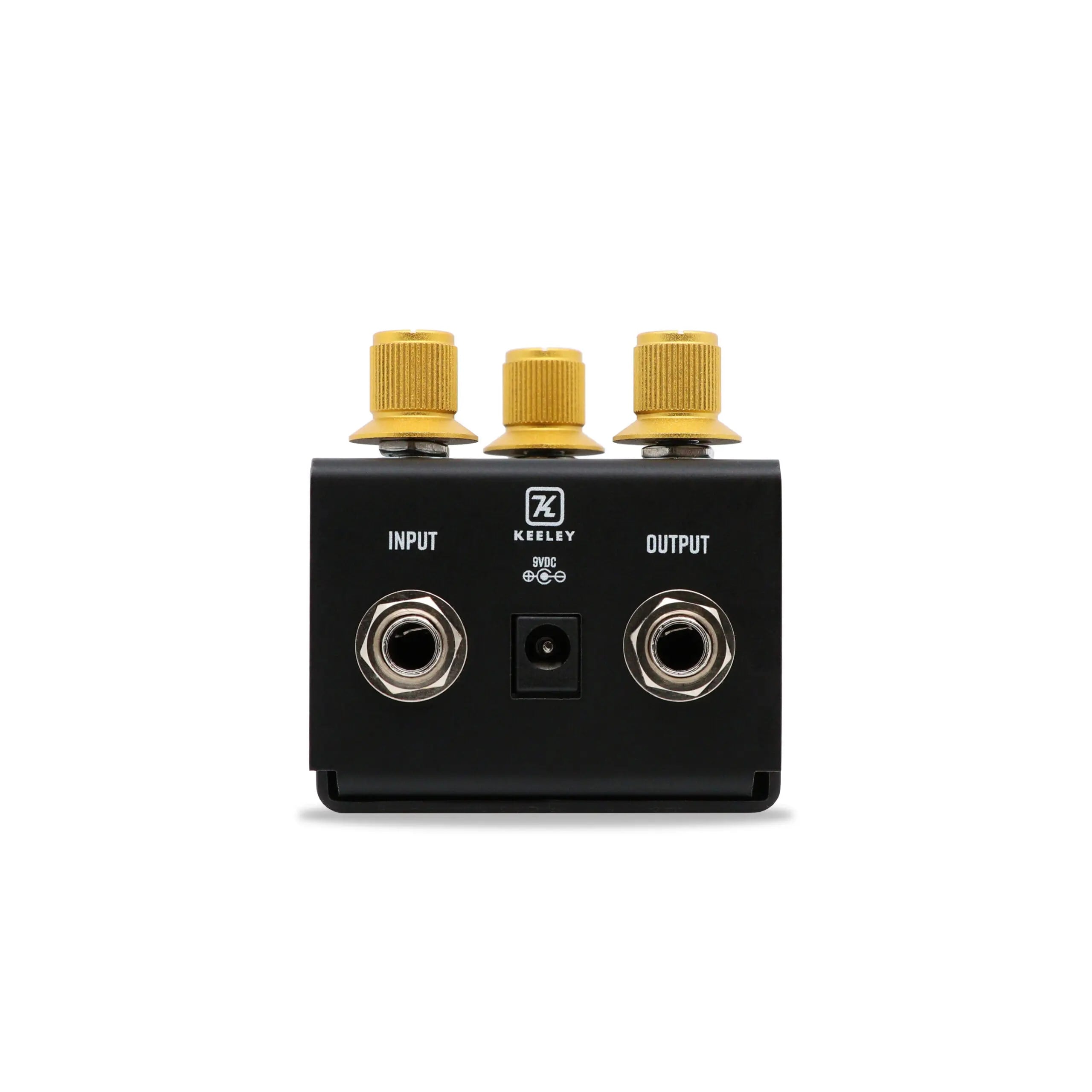 Keeley Super Rodent overdrive distortion pedal — black enclosure, detail of controls