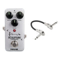 NUX NCP-2 Sculpture Compressor pedal — silver enclosure with included patch cable