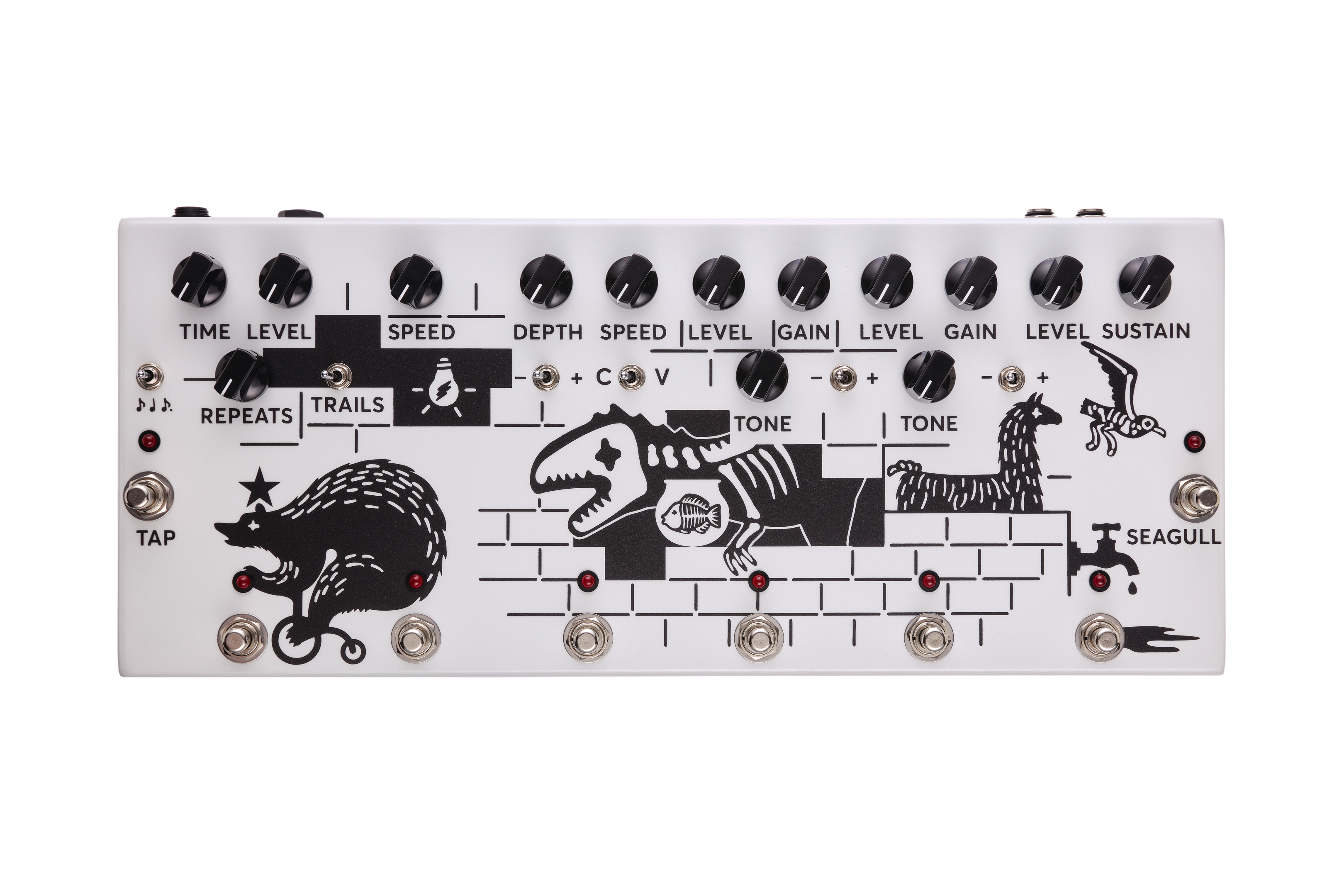 JAM Pedals Pink Flow multi-effects pedal — controls detail
