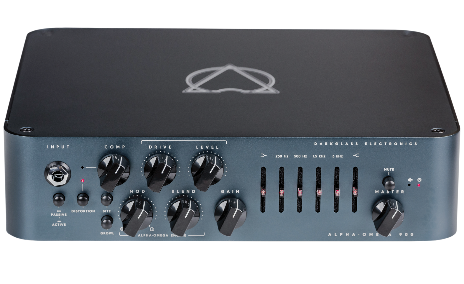 Darkglass Alpha Omega 900 bass amp head — rear panel connections