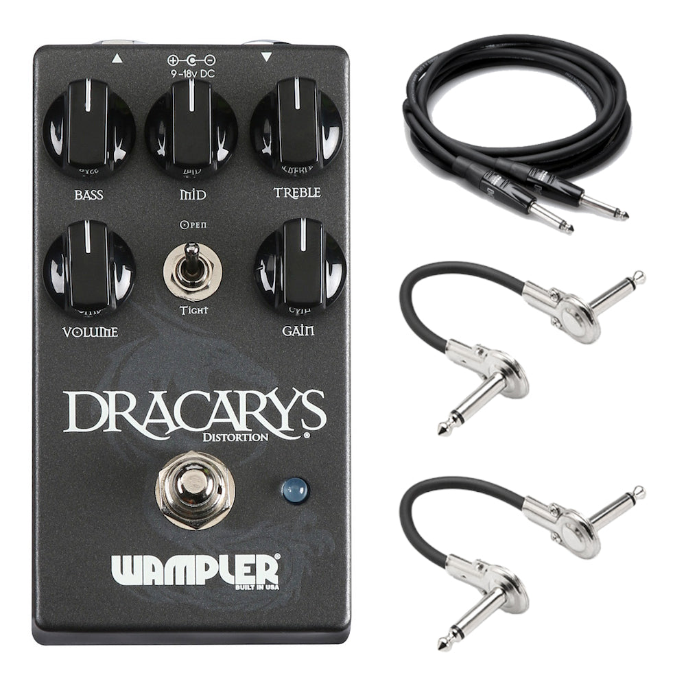 Wampler Dracarys Distortion pedal — with included guitar and patch cables