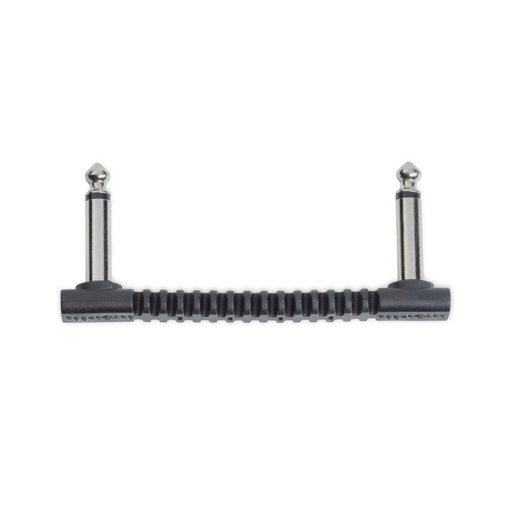 RockBoard Bender75 black flat guitar patch cable with angled plugs