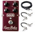 MXR M236 Super Badass Variac Fuzz pedal — sparkle enclosure with cables