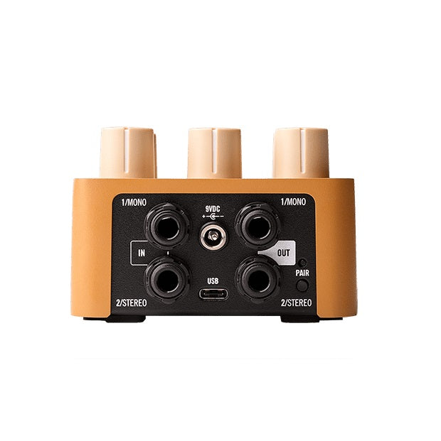 Universal Audio Enigmatic '82 amp pedal — angled side view