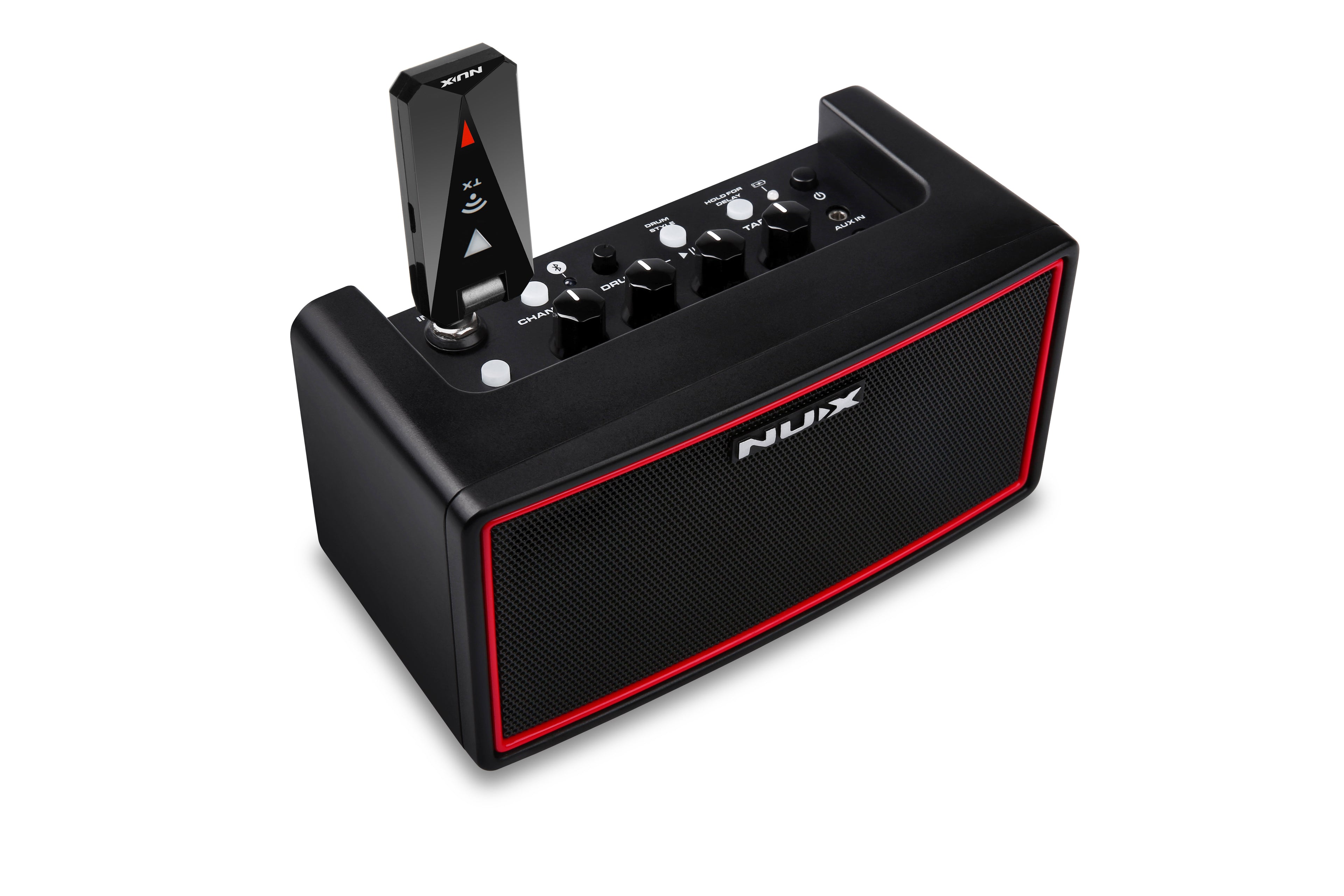NUX Mighty Air wireless stereo amp — front grille and NUX logo