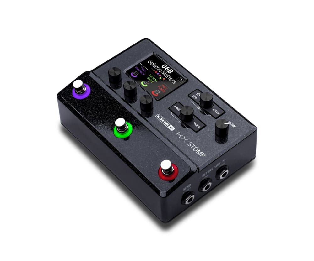 Line 6 HX Stomp pedal — side view of jacks
