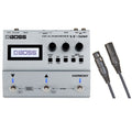 Boss VE-500 Vocal Performer pedal in silver with XLR mic cable