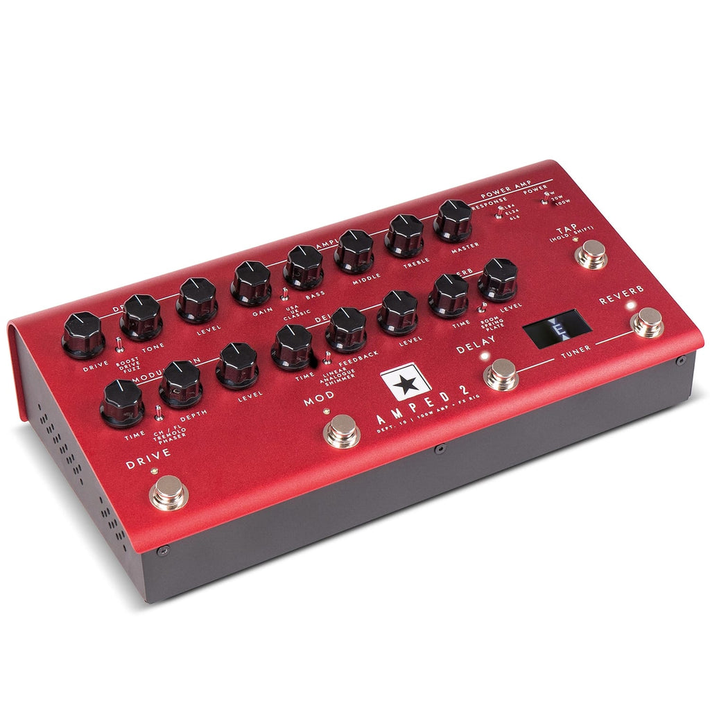 Blackstar AMPED 2 100W guitar amplifier — red, angled view