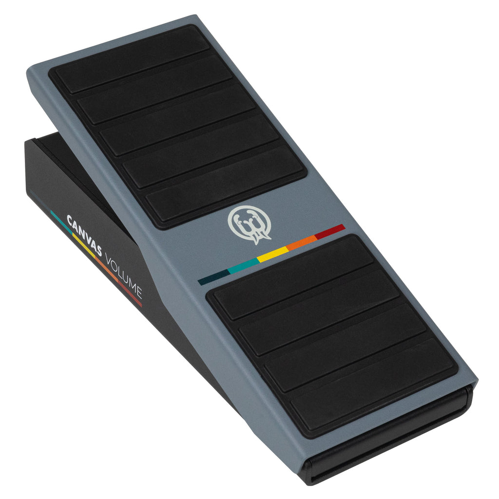 Walrus Audio Canvas Volume pedal — slate grey chassis with black treadle pads and Walrus colour stripe