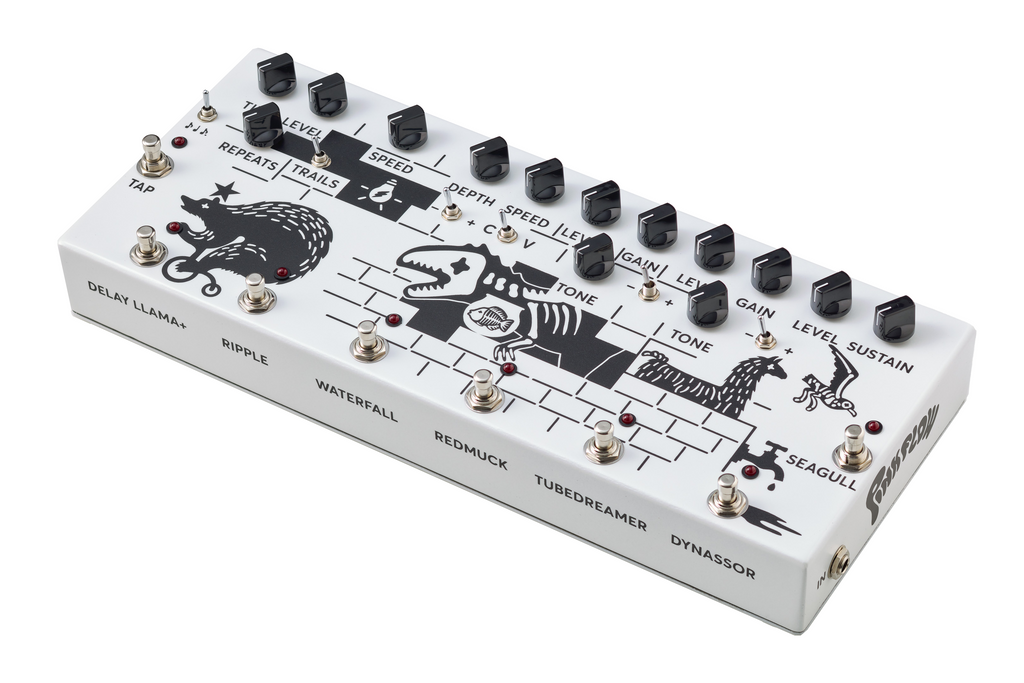 JAM Pedals Pink Flow multi-effects pedal — signal chain artwork