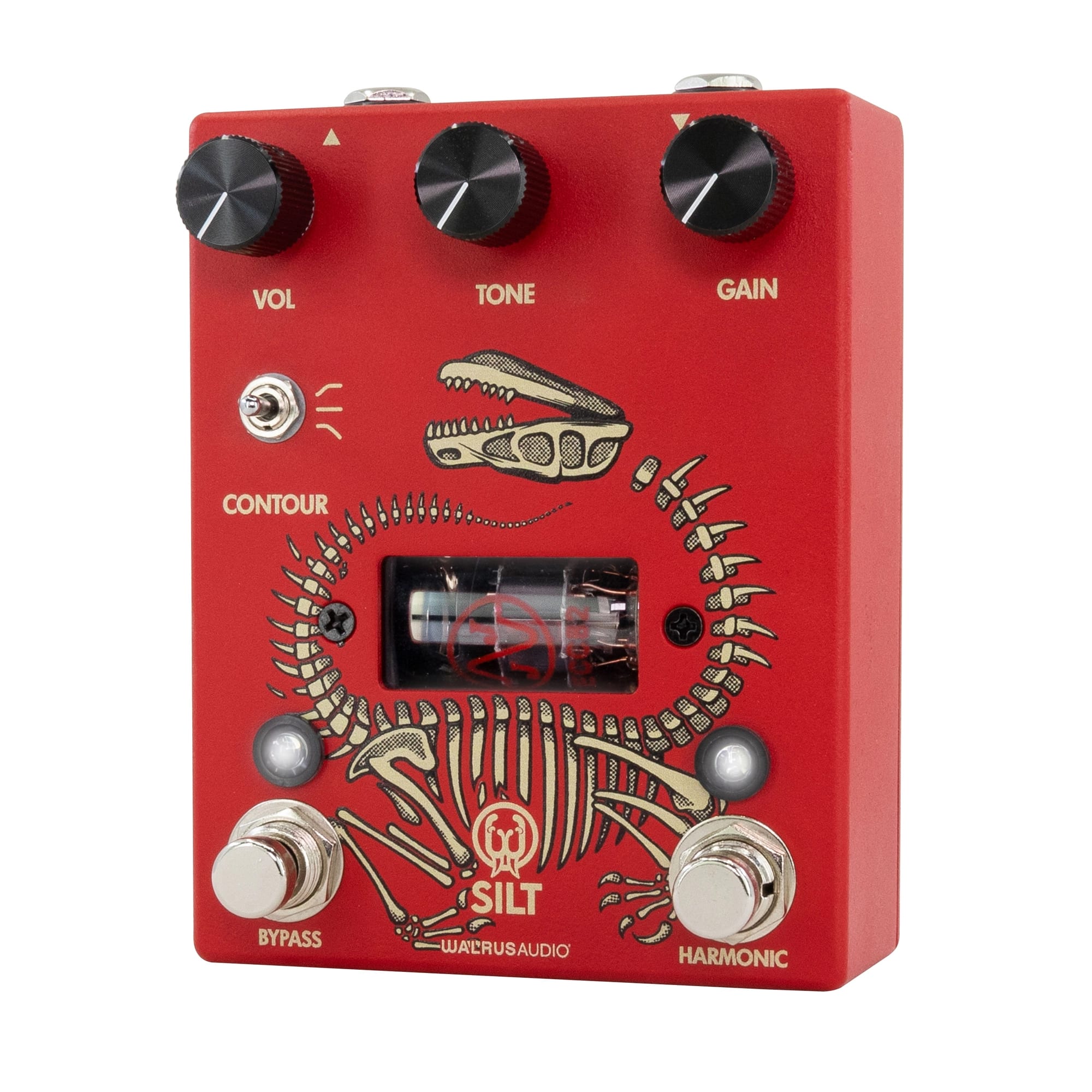 Walrus Audio SILT Red tube fuzz pedal — side jacks