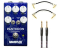 Wampler Pantheon overdrive pedal blue enclosure with included instrument and patch cables