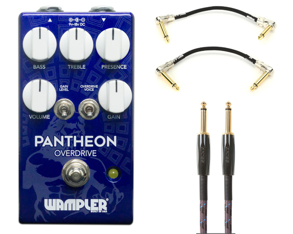 Wampler Pantheon overdrive pedal blue enclosure front view