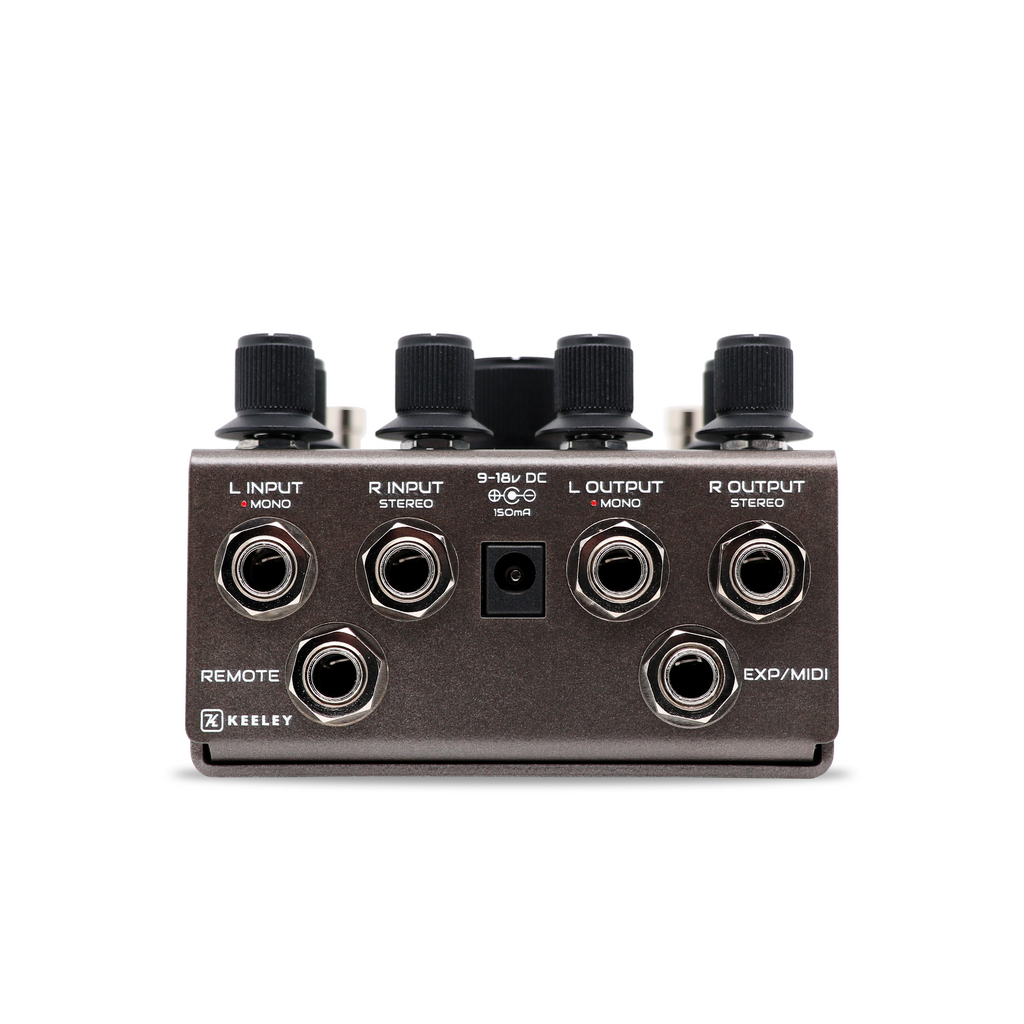 Keeley RK2000 Funk Siren Delay pedal — angled view of footswitches